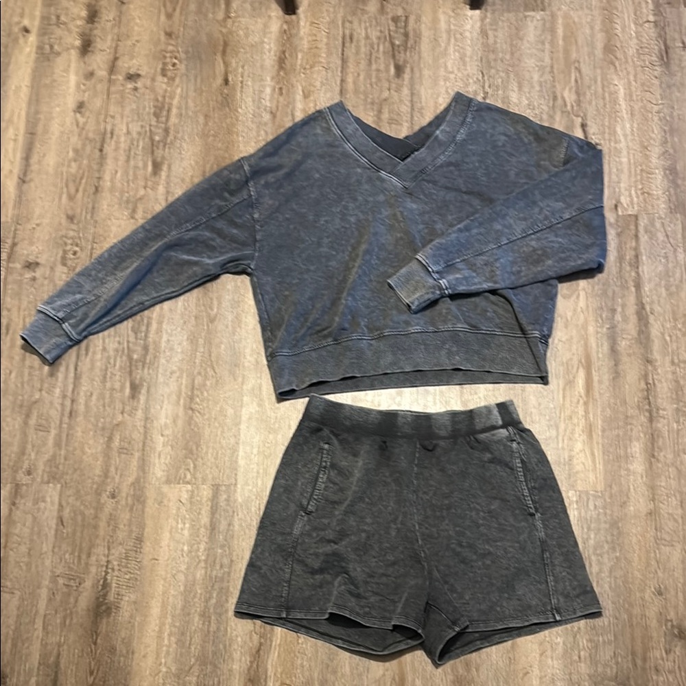 Danskin Washed Gray Sweat Set